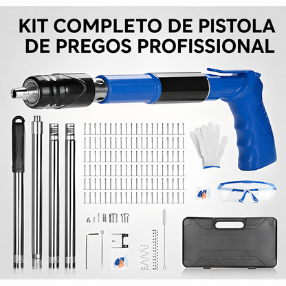 Pistola de clavos con accesorios