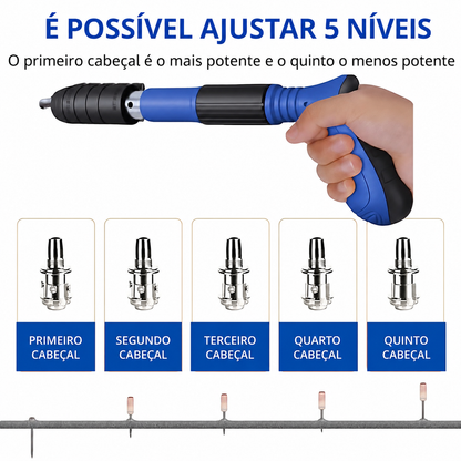 Pistola de clavos con accesorios