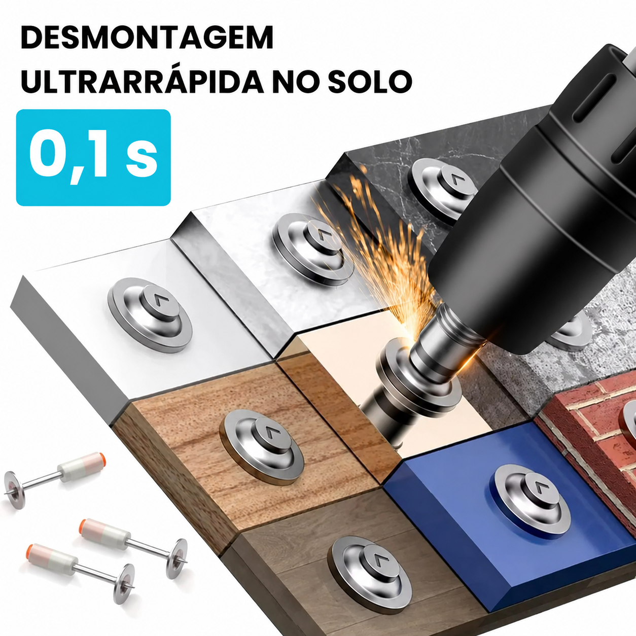 Pistola de clavos con accesorios
