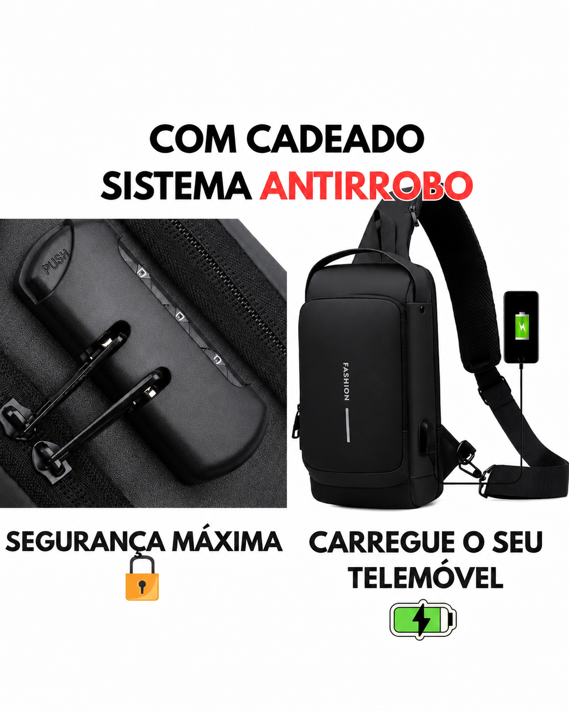 FORTIBAG™ - Bolso cruzado antirrobo